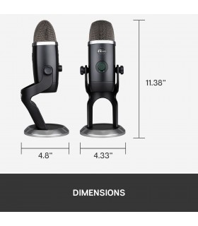 میکروفون کاندنسر مولتی پترن بلو مدل Blue Yeti X رنگ خاکستری تیره