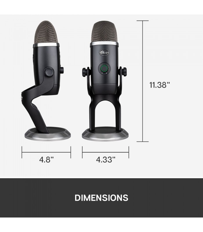 میکروفون کاندنسر مولتی پترن بلو مدل Blue Yeti X رنگ خاکستری تیره