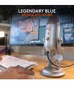 میکروفون کاندنسر مولتی پترن بلو مدل Blue Yeti رنگ نقره‌ای