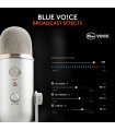میکروفون کاندنسر مولتی پترن بلو مدل Blue Yeti رنگ نقره‌ای