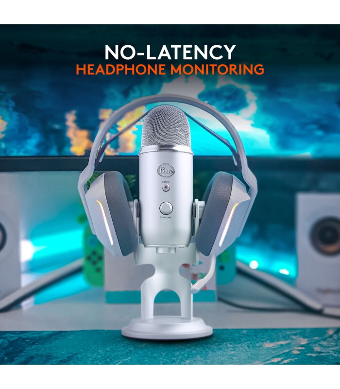 میکروفون کاندنسر مولتی پترن بلو مدل Blue Yeti رنگ نقره‌ای