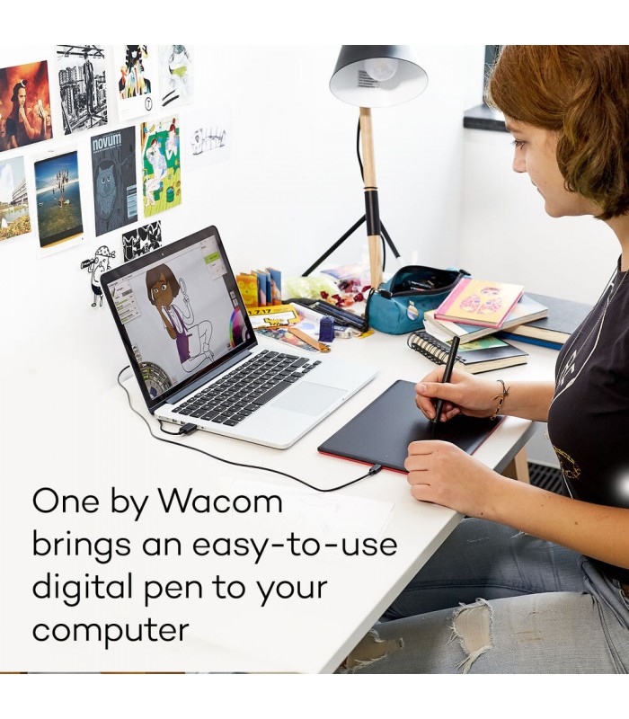 قلم نوری Wacom مدل One - CTL-672-N - Medium - رنگ مشکی