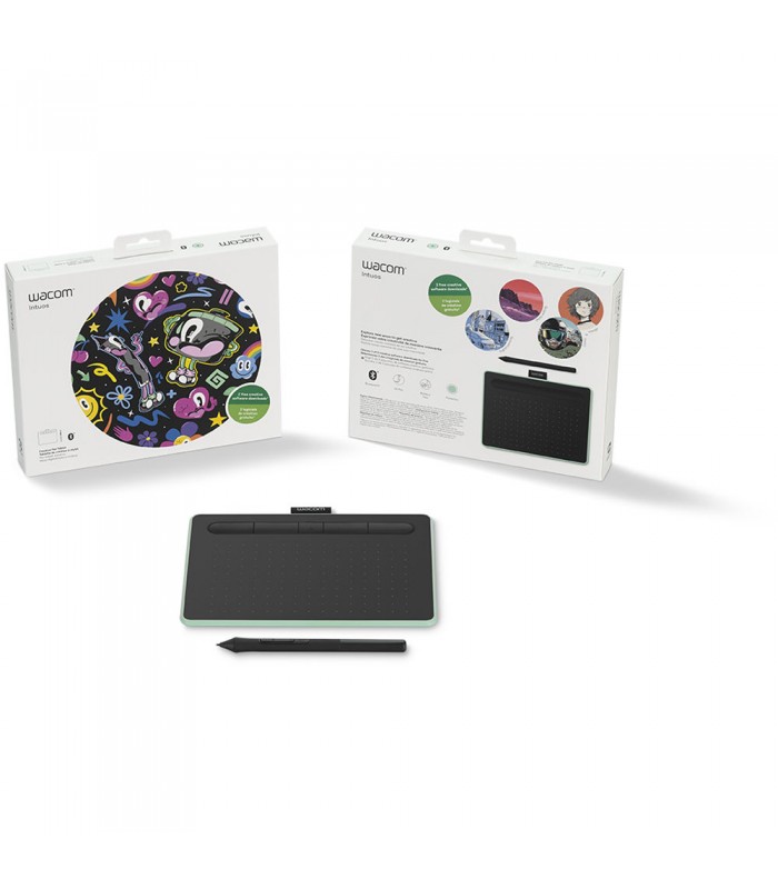 قلم نوری Wacom مدل Intuos Bluetooth - Small - CTL-4100WLE-N - رنگ سبز مغز پستهای