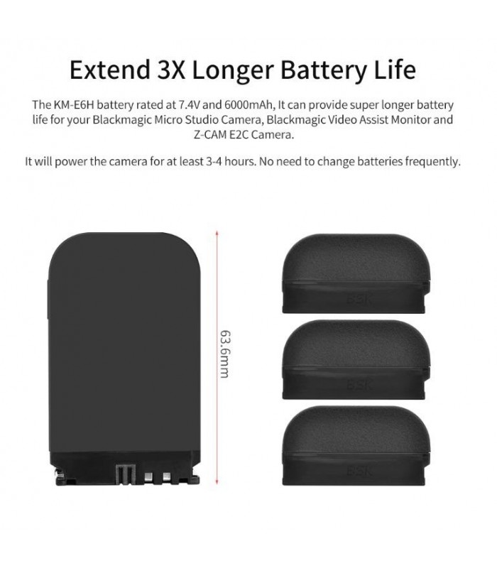 باتری دوربین کینگما مدل Kingma KM-E6H - 6000mAh