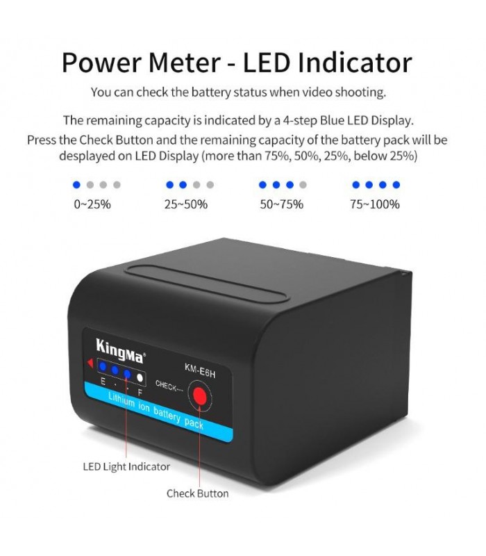 باتری دوربین کینگما مدل Kingma KM-E6H - 6000mAh