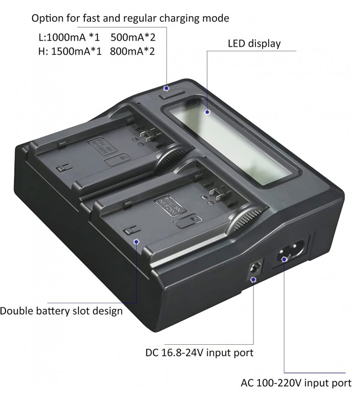 شارژر باتری Kingma مناسب برای شارژ دو باتری NP-FZ100
