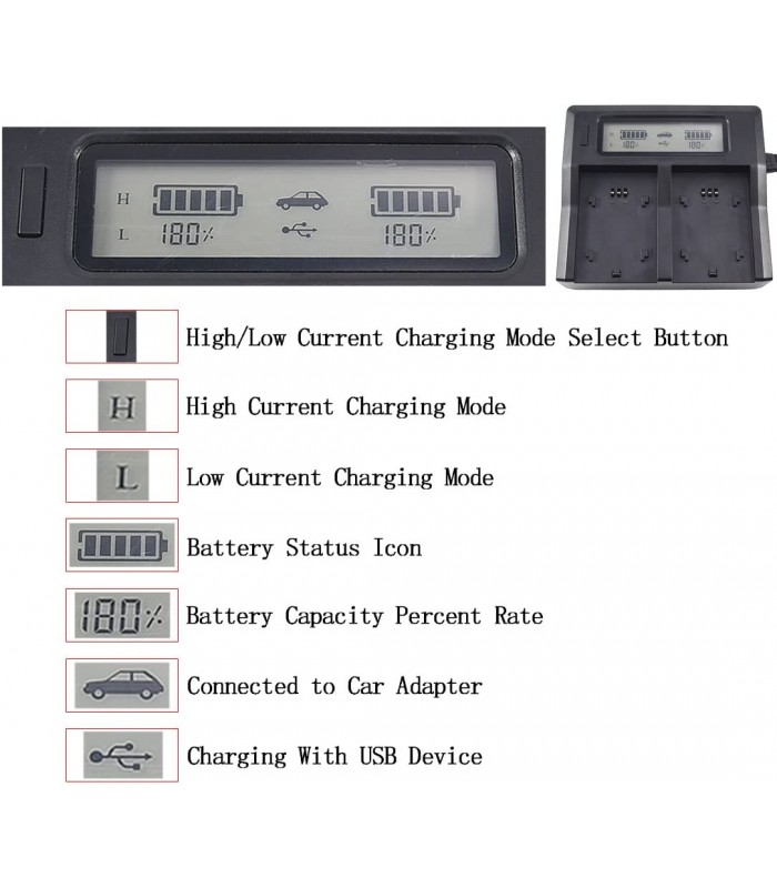 شارژر باتری Kingma مناسب برای شارژ دو باتری NP-FZ100