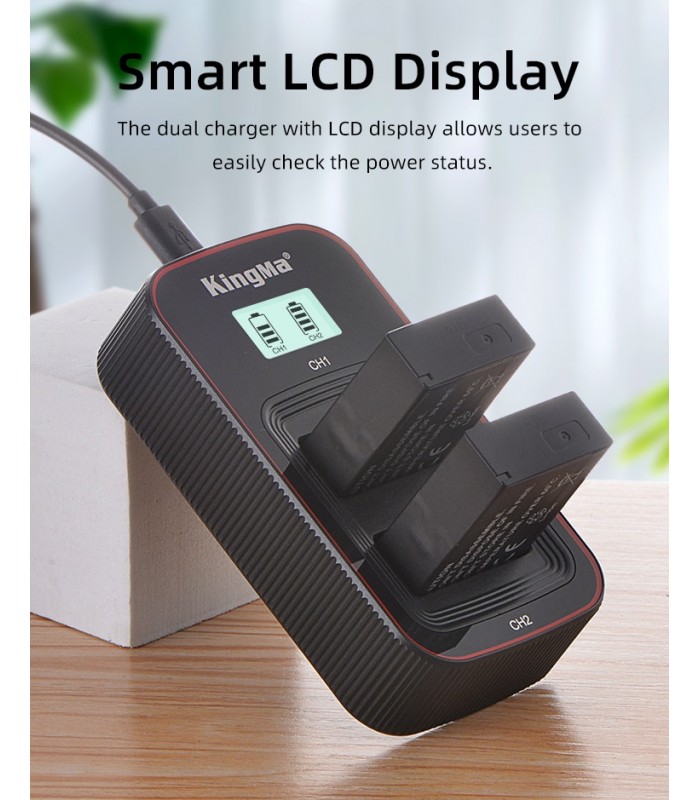 شارژر باتری Kingma مناسب برای شارژ دو باتری LP-E17