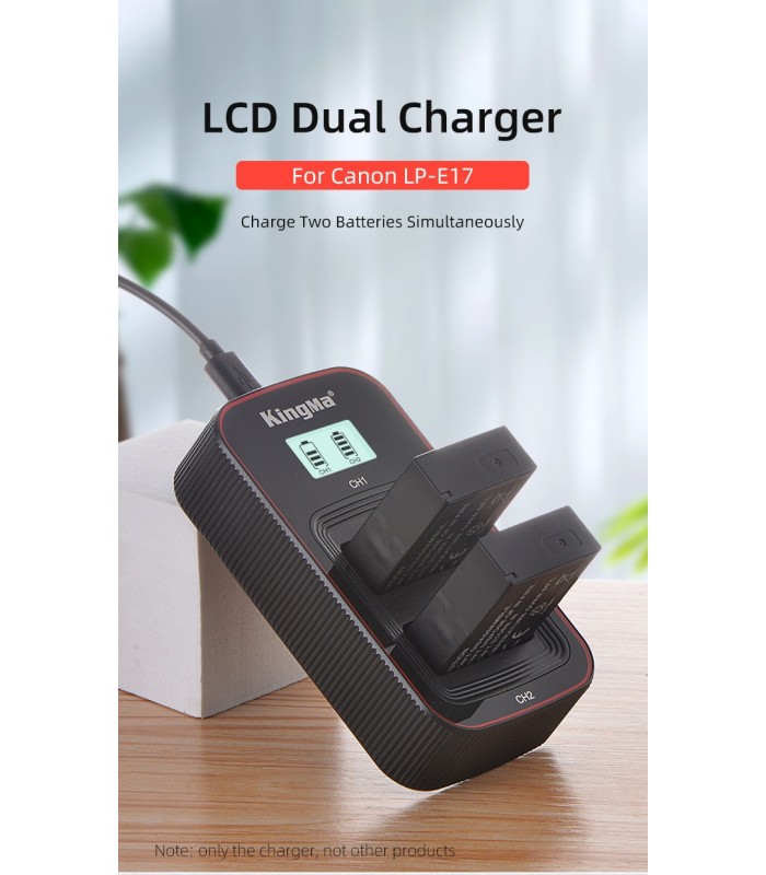شارژر باتری Kingma مناسب برای شارژ دو باتری LP-E17