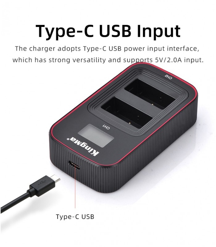 شارژر باتری Kingma مناسب برای شارژ دو باتری LP-E17