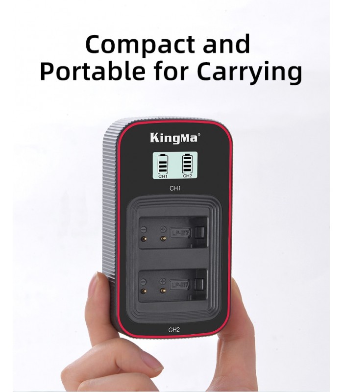شارژر باتری Kingma مناسب برای شارژ دو باتری LP-E17