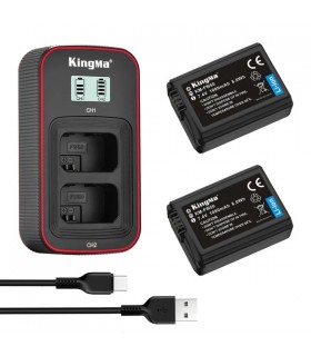 شارژر باتری Kingma مناسب برای شارژ دو باتری NP-FW50
