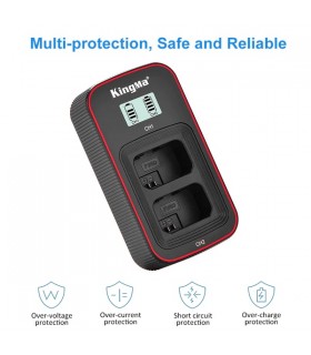 شارژر باتری Kingma مناسب برای شارژ دو باتری NP-FW50