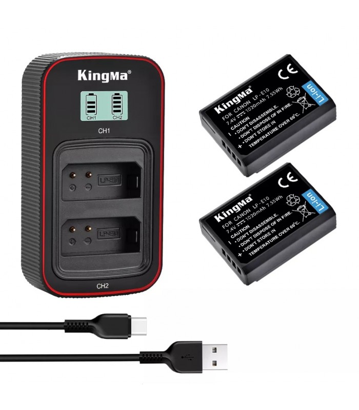 شارژر باتری Kingma مناسب برای شارژ دو باتری LP-E10