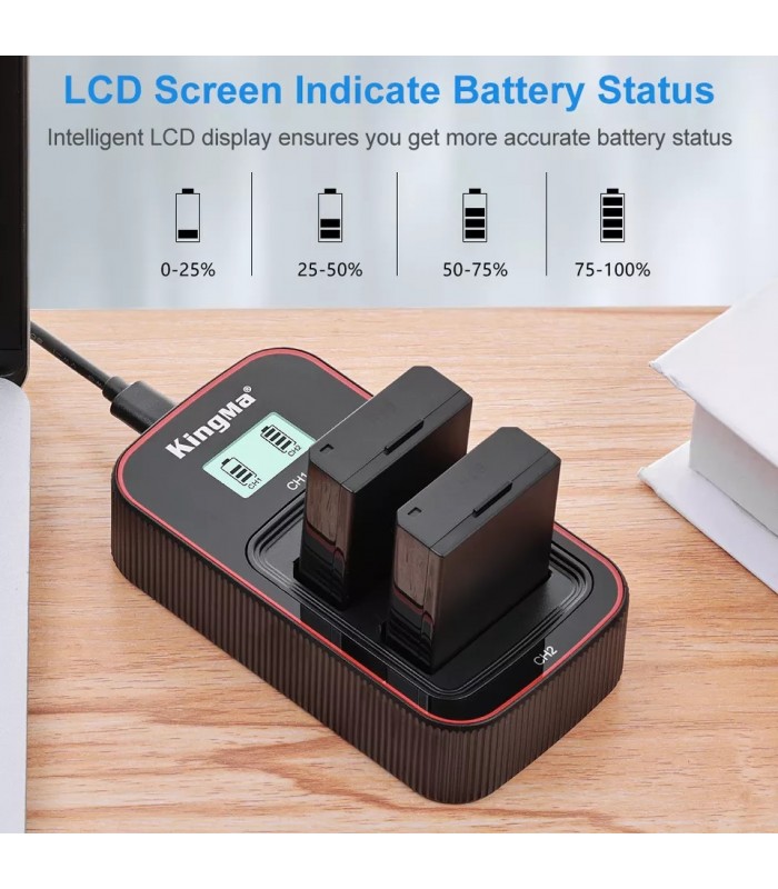 شارژر باتری Kingma مناسب برای شارژ دو باتری LP-E10