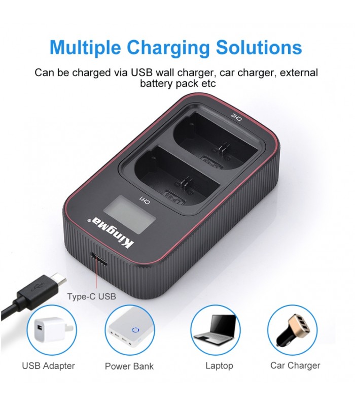 شارژر باتری Kingma مناسب برای شارژ دو باتری EN-EL15