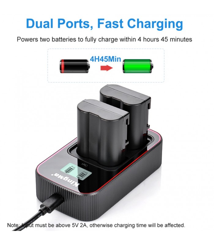 شارژر باتری Kingma مناسب برای شارژ دو باتری EN-EL15