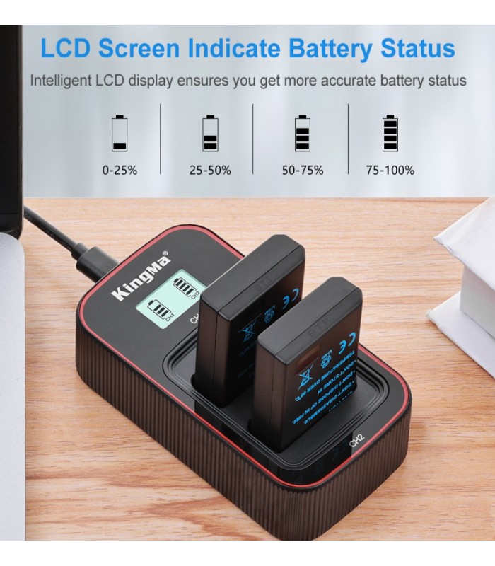 شارژر باتری Kingma مناسب برای شارژ دو باتری EN-EL14