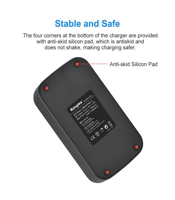 شارژر باتری Kingma مناسب برای شارژ دو باتری EN-EL14