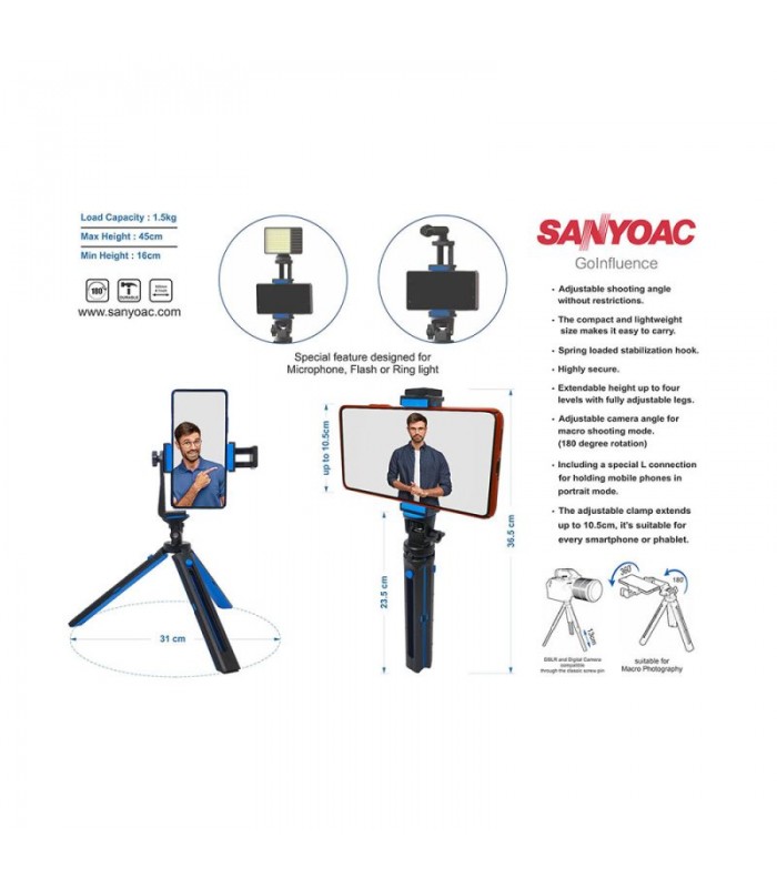 سه پایه رومیزی Sanyoac مدل Mini Tripod