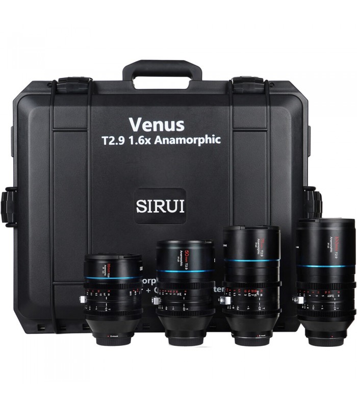 پکیج ۴ عددی لنز Sirui مدل T2.9 1.6x Full-Frame Anamorphic مانت E سونی (۳۵، ۵۰، ۷۵ و ۱۰۰ میلی‌متری)