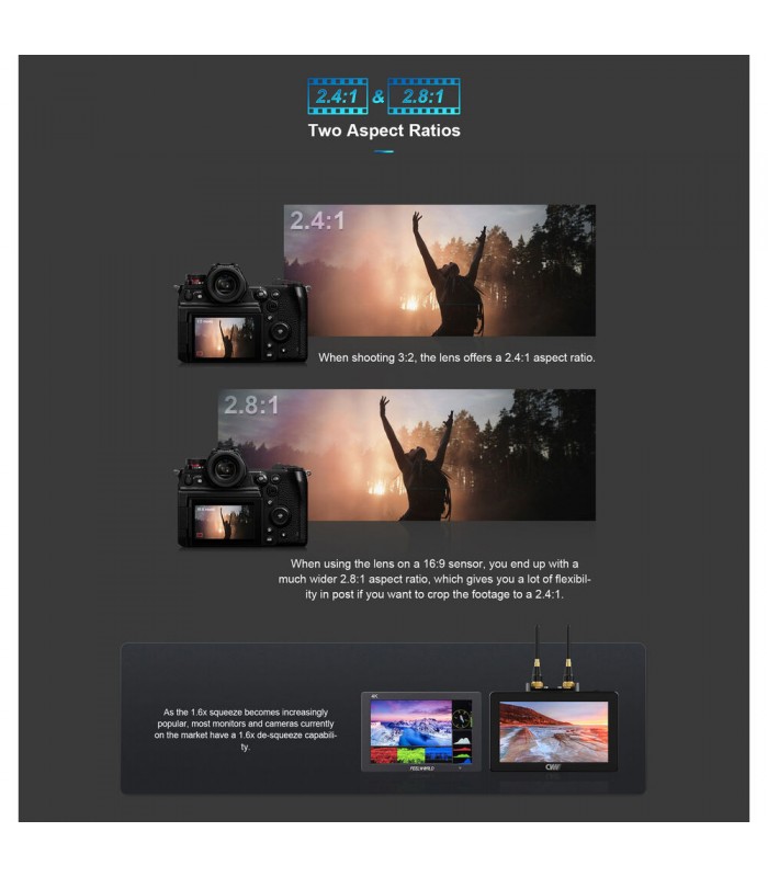 پکیج ۴ عددی لنز Sirui مدل T2.9 1.6x Full-Frame Anamorphic مانت E سونی (۳۵، ۵۰، ۷۵ و ۱۰۰ میلی‌متری)