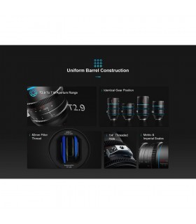 پکیج ۴ عددی لنز Sirui مدل T2.9 1.6x Full-Frame Anamorphic مانت E سونی (۳۵، ۵۰، ۷۵ و ۱۰۰ میلی‌متری)