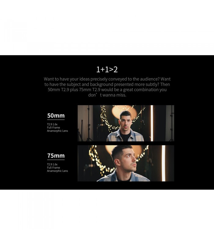 لنز Sirui 75mm T2.9 Full Frame 1.6x Anamorphic مانت E سونی