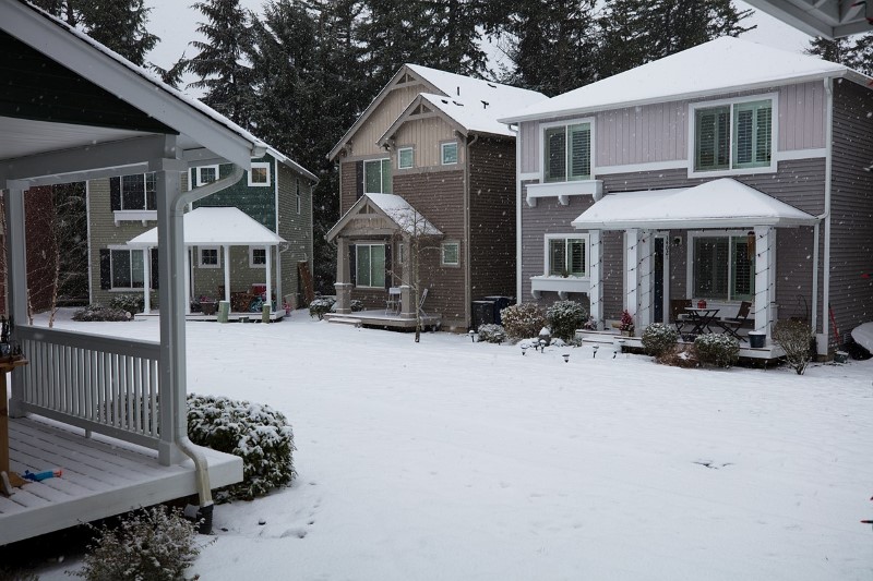 کلبه ها در برف