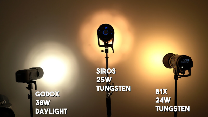 مقایسه لامپ مدلینگ فلاش‌های Profoto B1X و Godox AD600 Pro ،Broncolor Siros 800 L