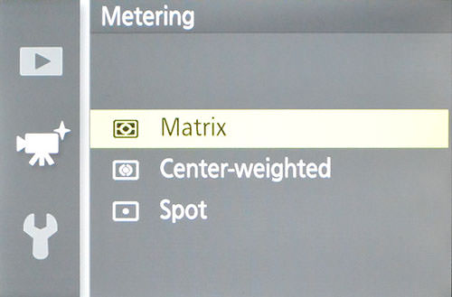 تنظیمات نورسنجی دوربین