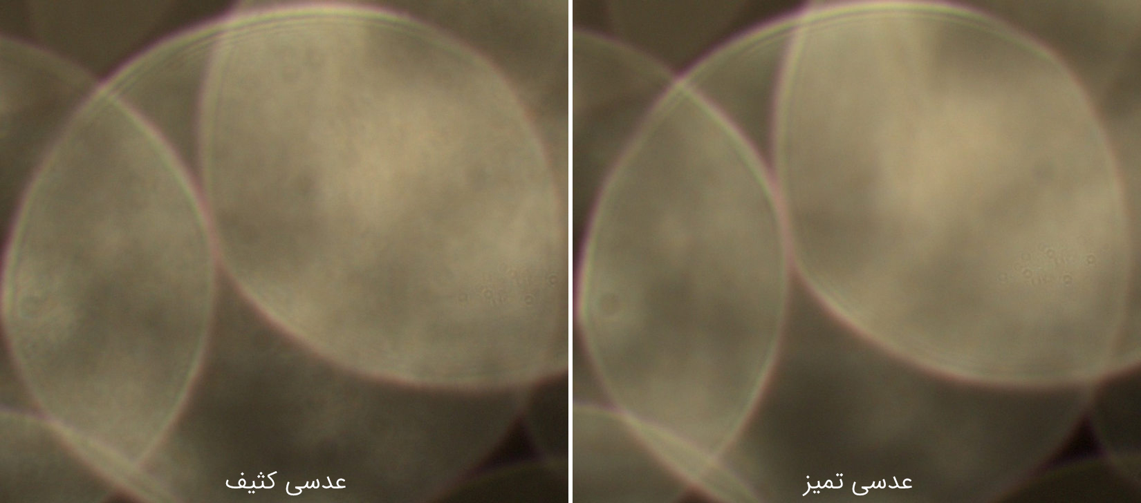 تاثیر تمیز و یا کثیب بودن المان پشتی لنز بر روی کیفیت بوکه