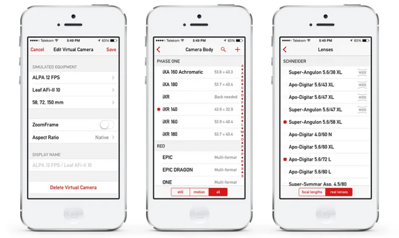 برنامه عکاسی با فیلتر برای آیفون تنظیمات Mark II Artist’s Viewfinder