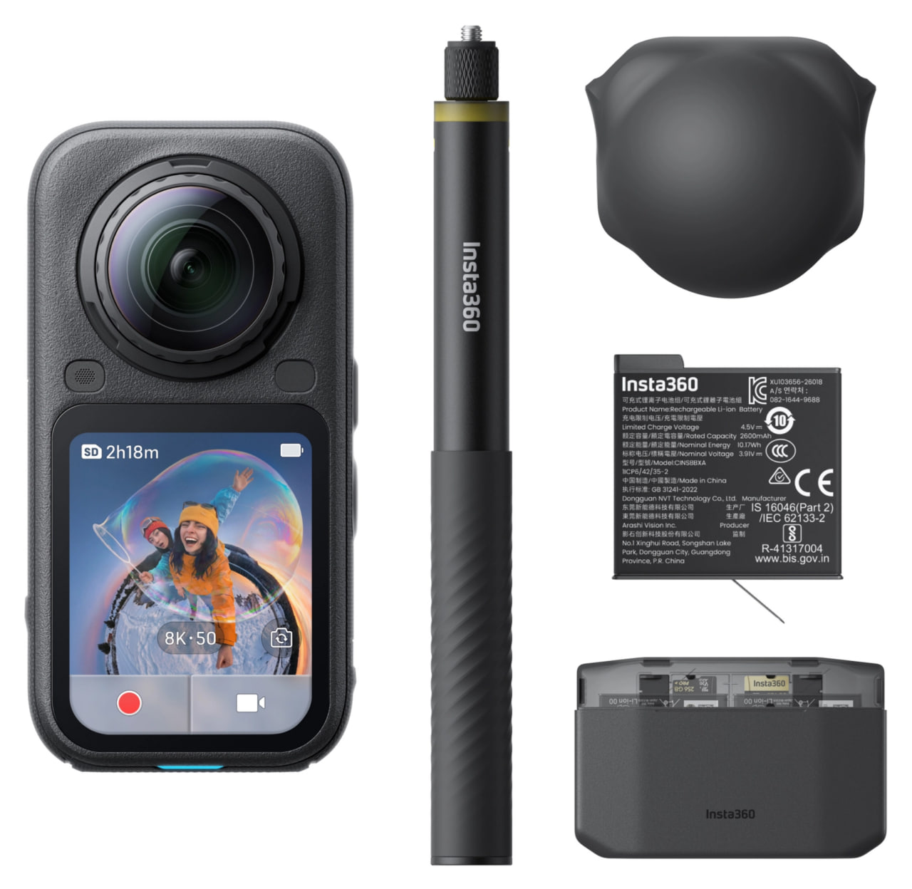 دوربین ۳۶۰ درجه Insta360 X6 Essentials Bundle رنگ مشکی